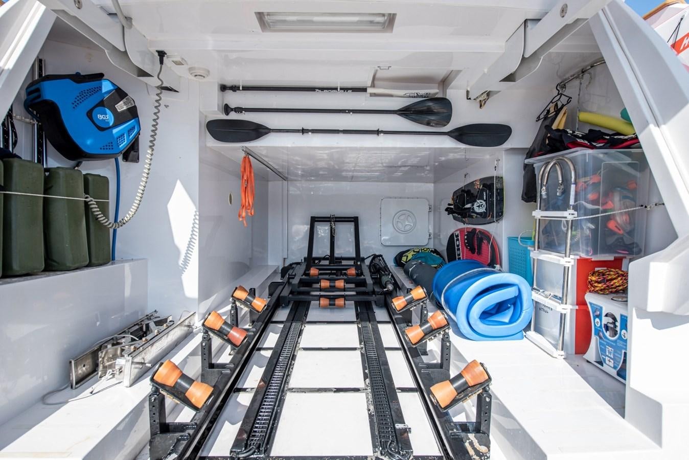 inside of a space ship aboard 7 SECONDS Yacht for Sale