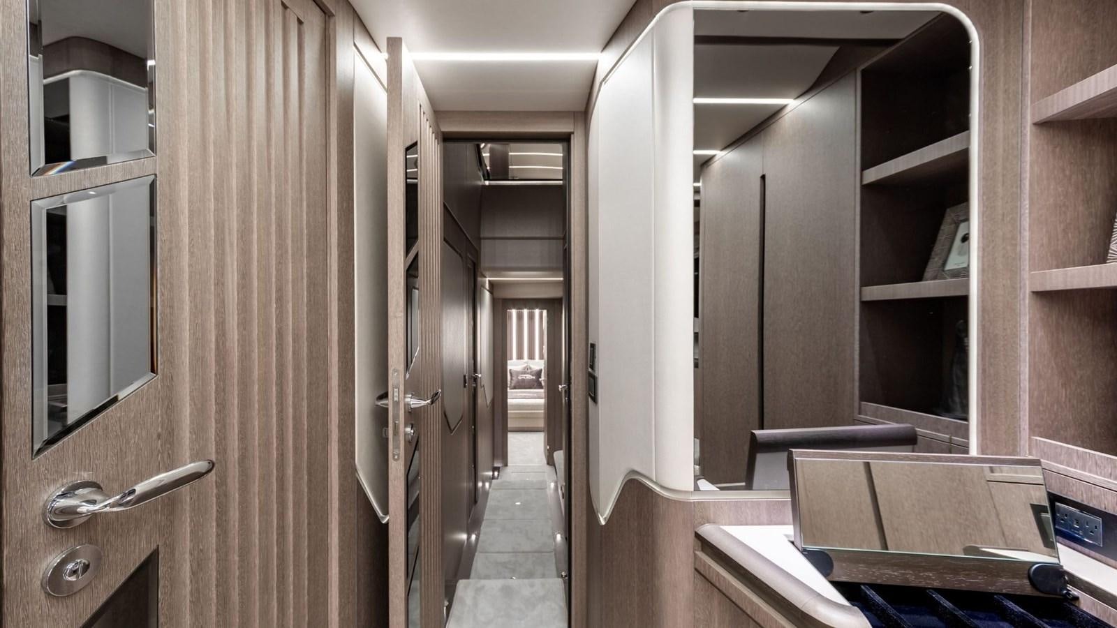 a hallway with a few doors aboard GALEON 800 FLY/1 Yacht for Sale