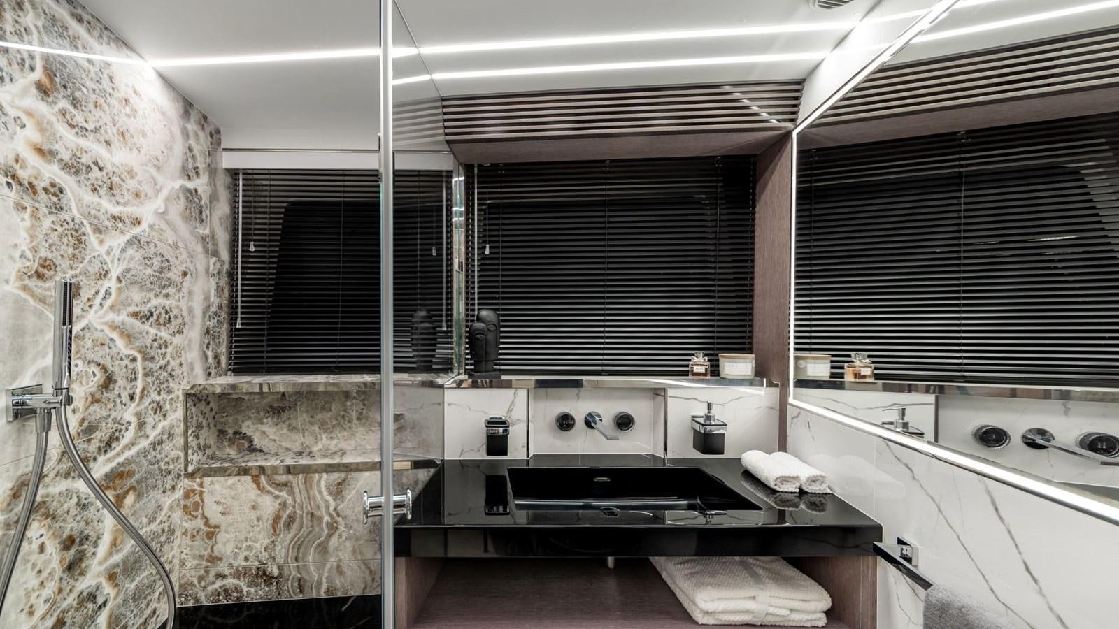 a kitchen with a sink and a window aboard GALEON 800 FLY/1 Yacht for Sale