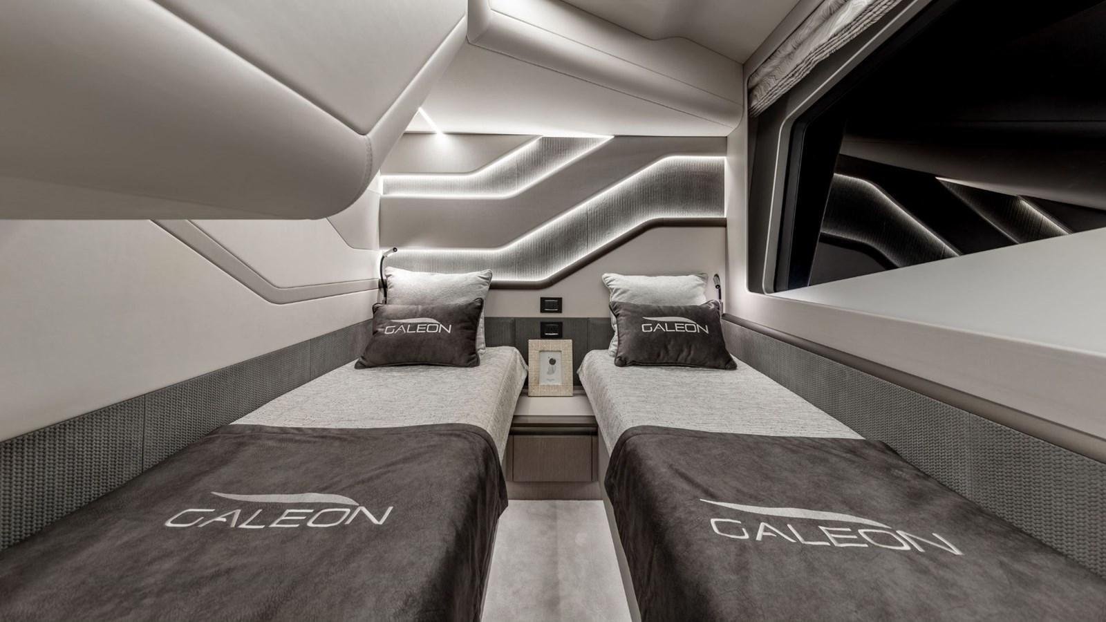 a room with two beds aboard GALEON 800 FLY/1 Yacht for Sale