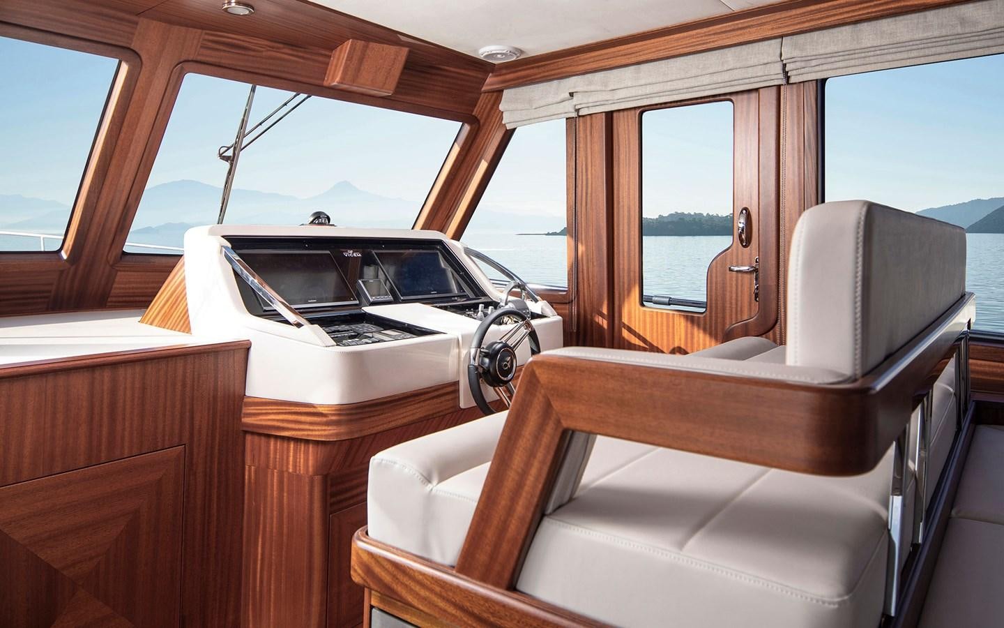 inside of a car aboard ALECTO Yacht for Sale