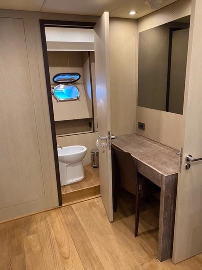 a bathroom with a sink and toilet aboard @LAST Yacht for Sale