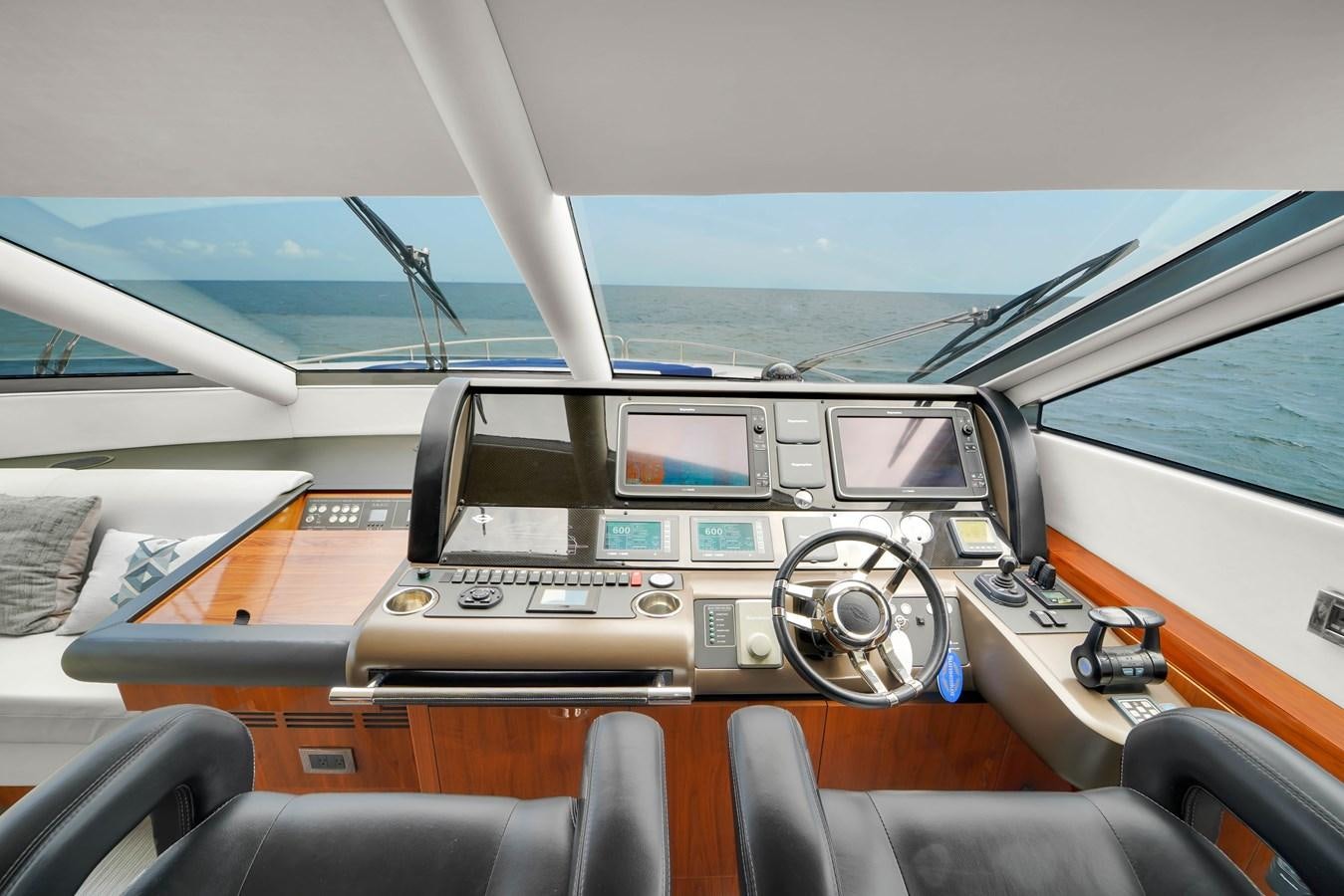 the inside of a car aboard SUNSEEKER 73 2013 Yacht for Sale