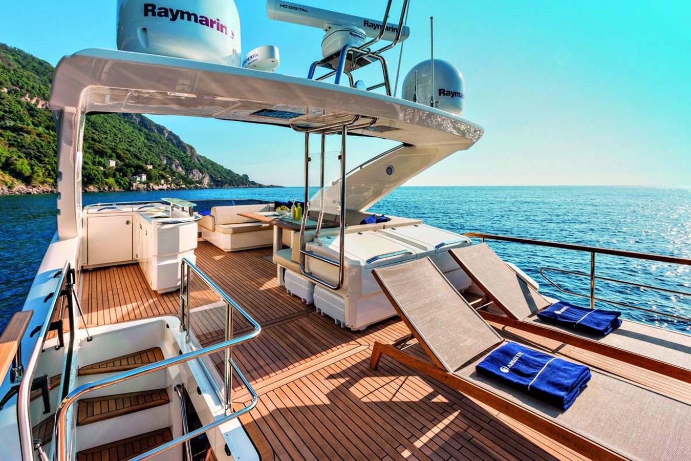 a boat on a deck aboard 72 FLY Yacht for Sale