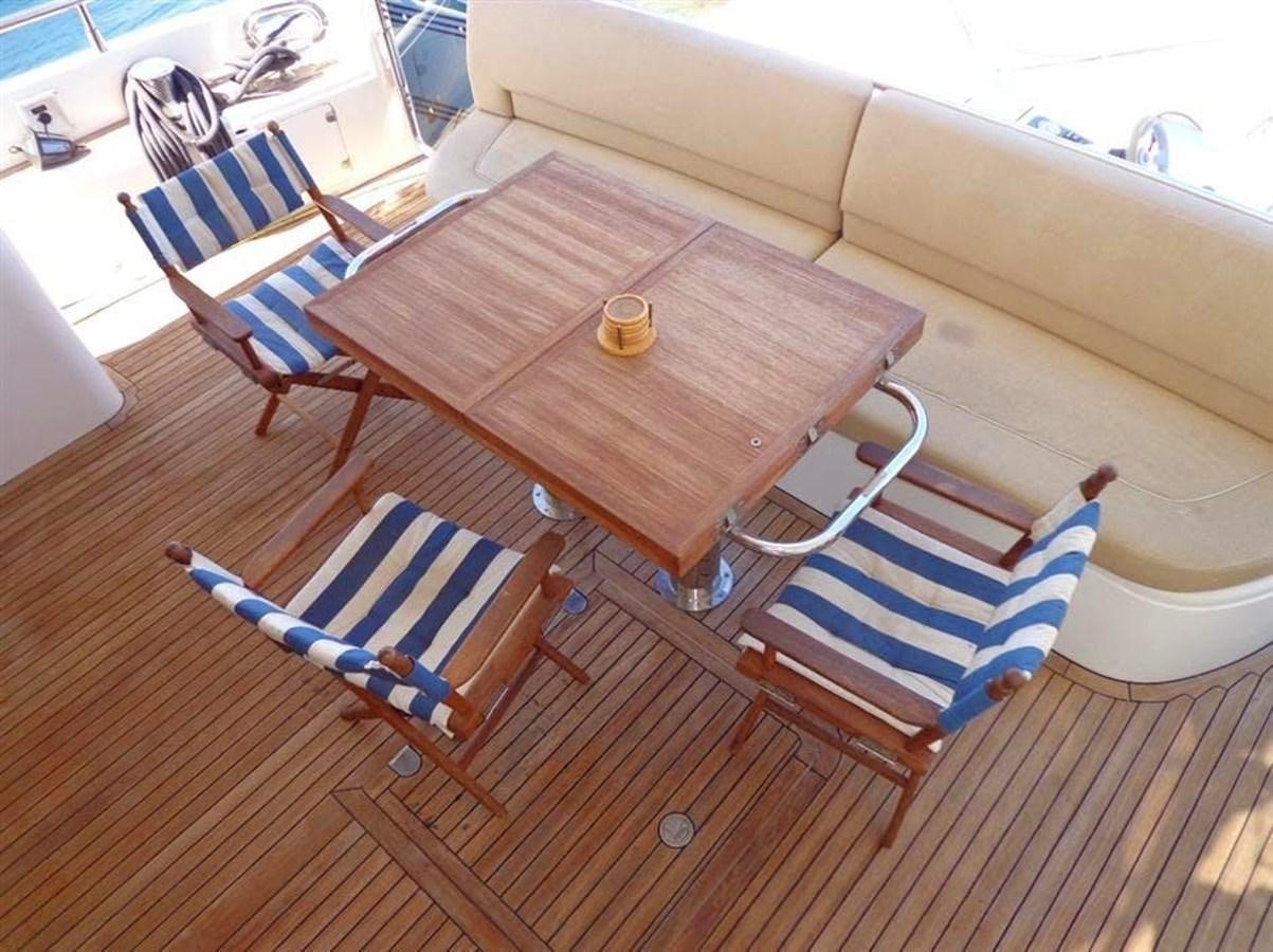 a table and chairs on a deck aboard SEA HUSSEIN Yacht for Sale