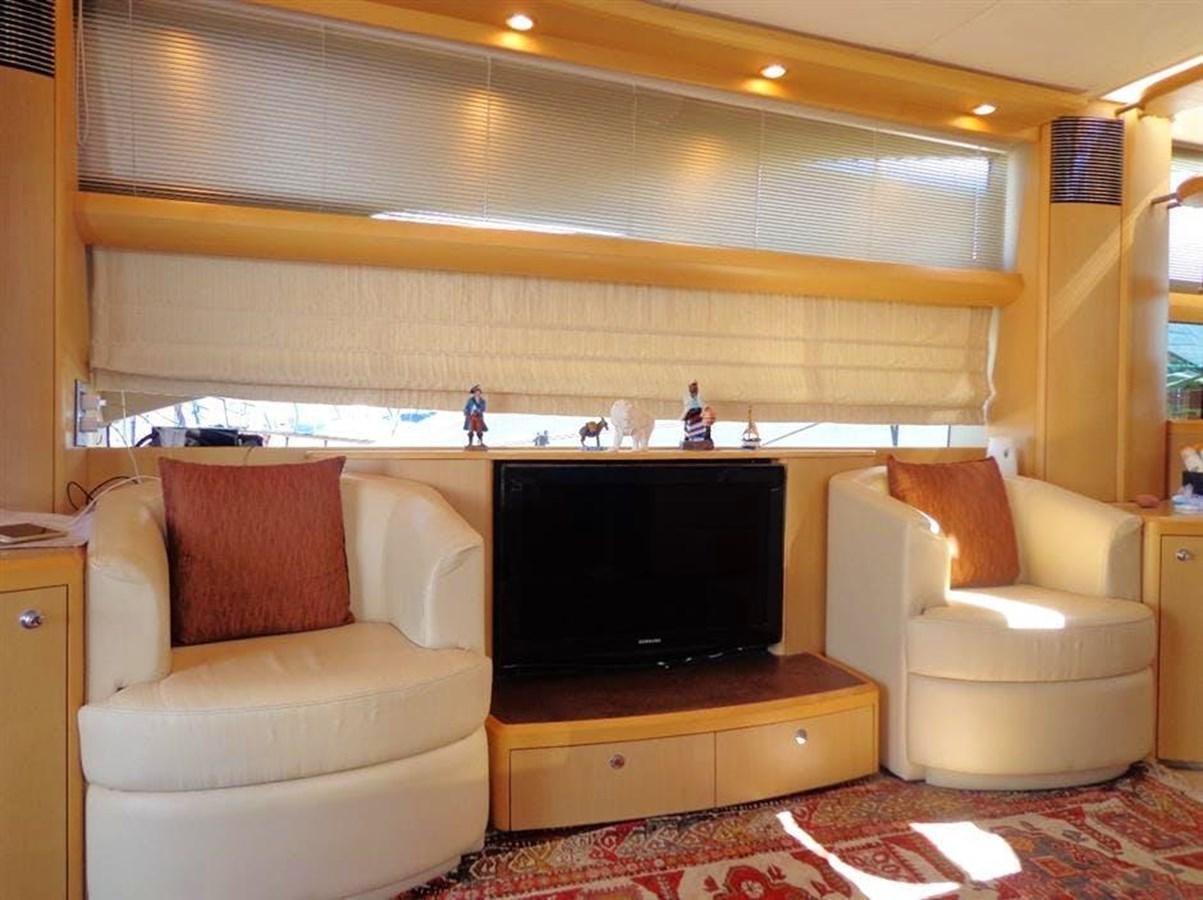 a living room with a tv and a couch aboard SEA HUSSEIN Yacht for Sale