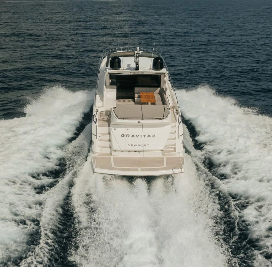 a boat on the water aboard GRAVITAS Yacht for Sale