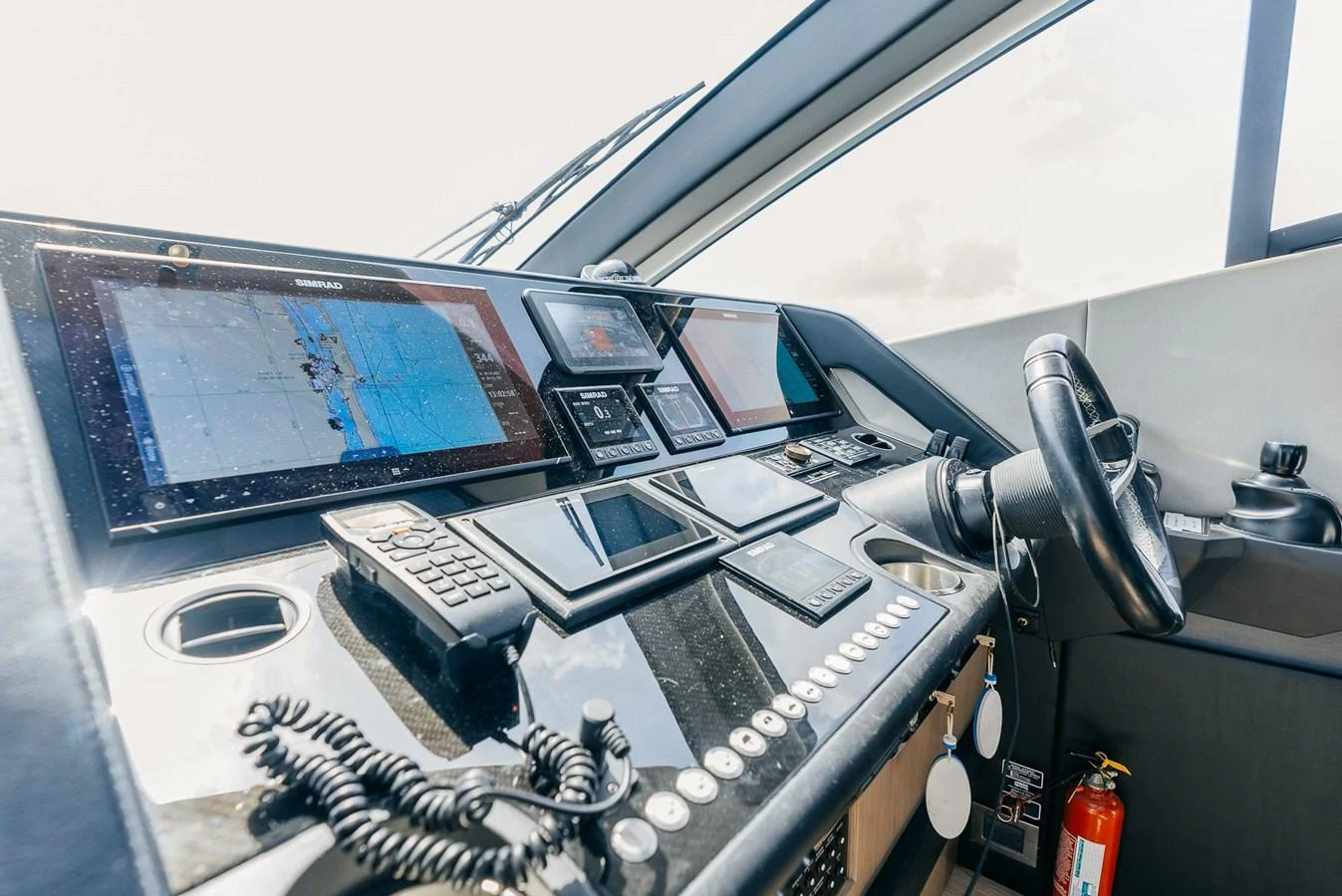 a machine with many electronic devices aboard GRAVITAS Yacht for Sale