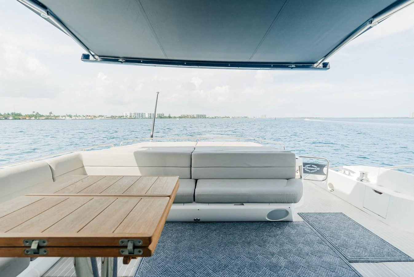 a boat on a deck aboard GRAVITAS Yacht for Sale