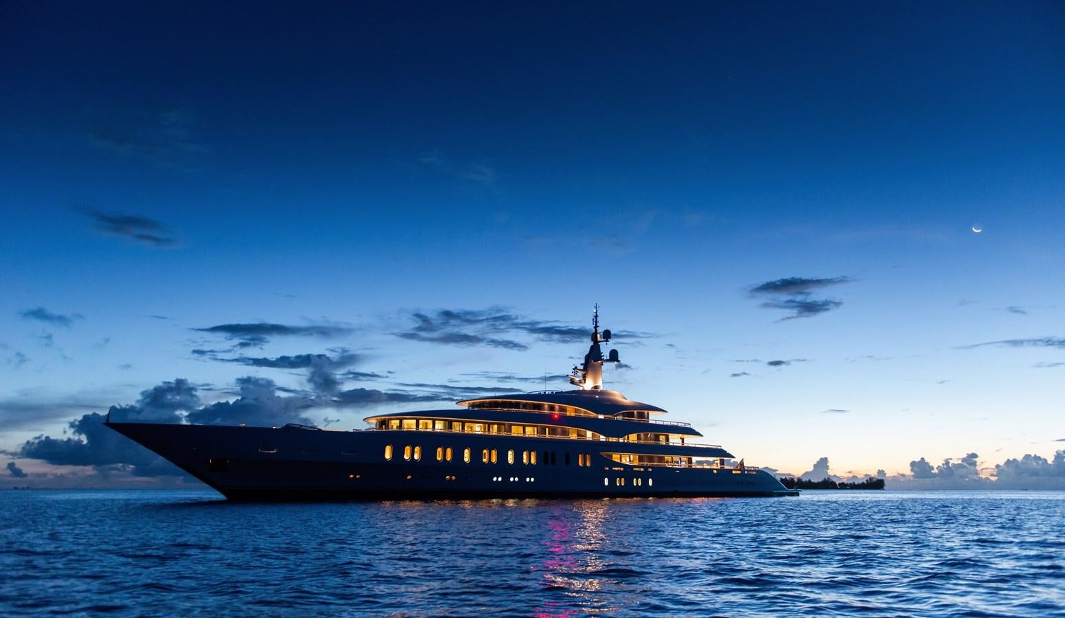 a large ship in the water aboard IJE Yacht for Sale