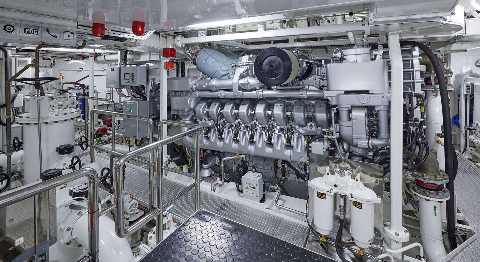 a large white machine aboard IJE Yacht for Sale