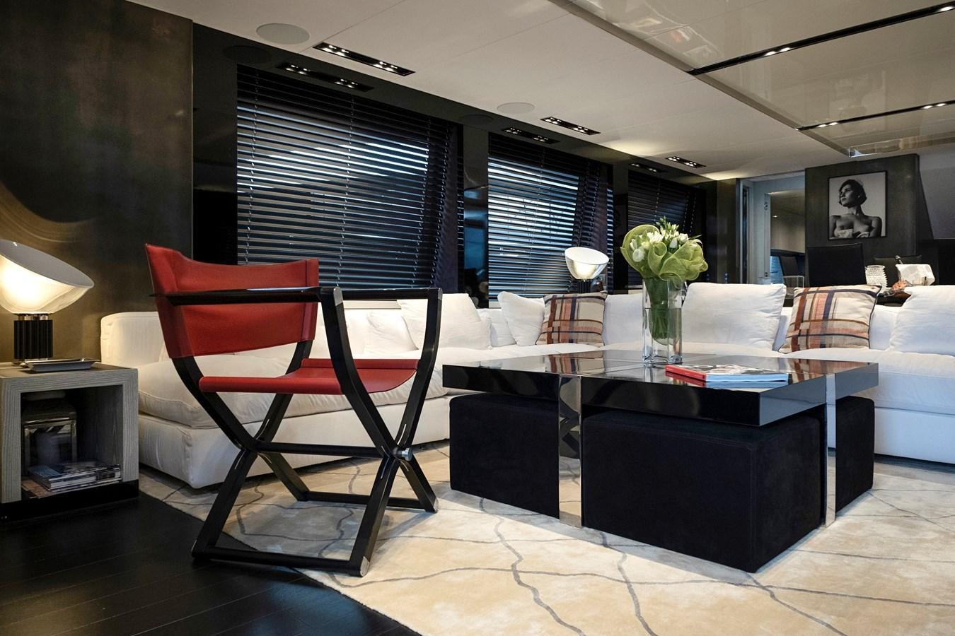 a living room with a couch and a table aboard ALIX Yacht for Sale