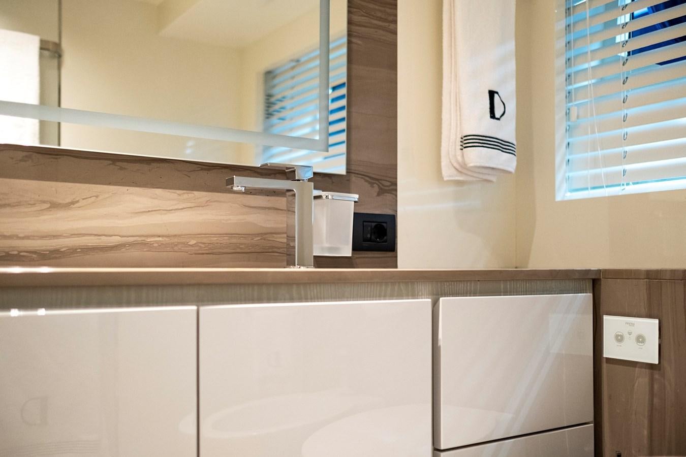 a white wall with a vent aboard ALIX Yacht for Sale