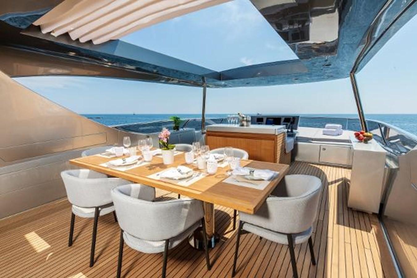 a table set for a meal aboard URSUS Yacht for Sale