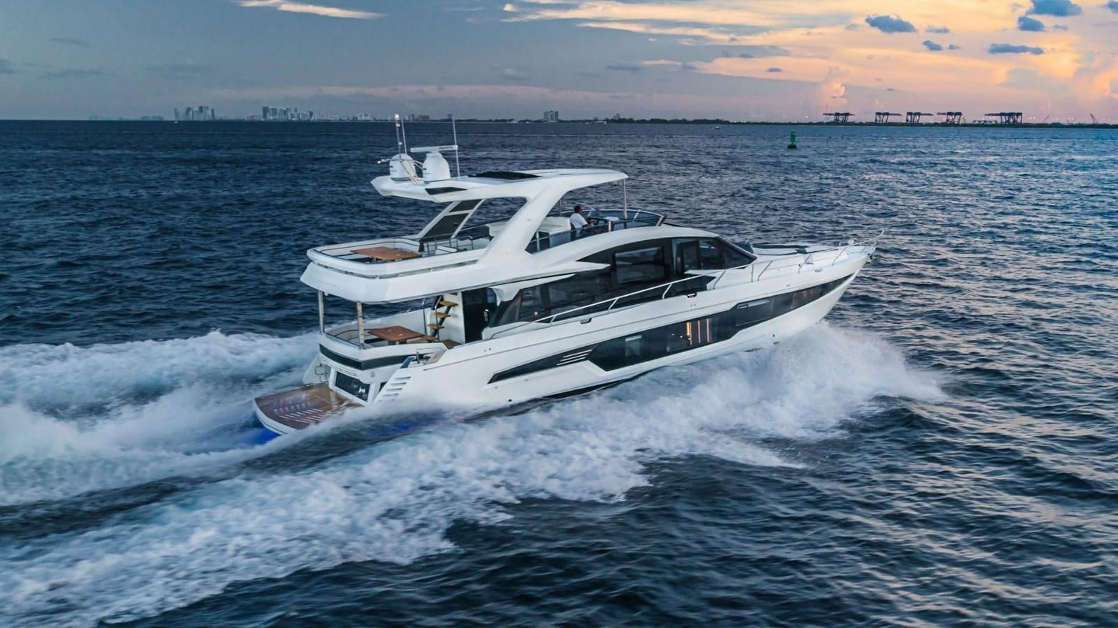 a boat on the water aboard GALEON 680 FLY Yacht for Sale