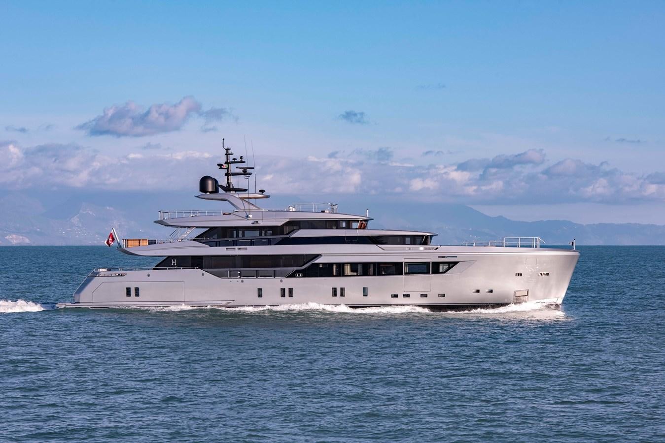 a large ship in the water aboard PAIZA ONE Yacht for Sale
