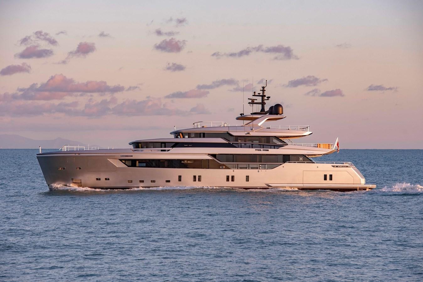 a large ship in the water aboard PAIZA ONE Yacht for Sale
