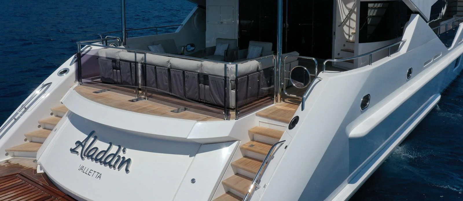 a boat on the water aboard ALADDIN Yacht for Sale