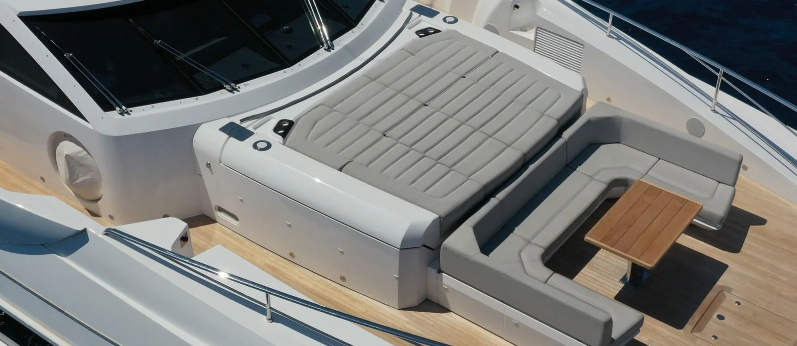 a white rectangular object with a black object on it aboard ALADDIN Yacht for Sale