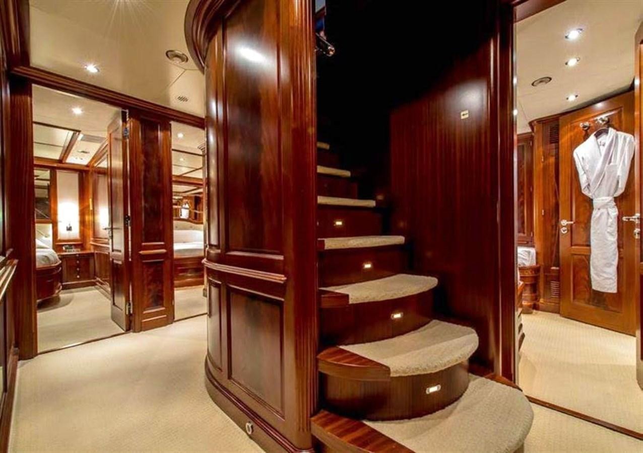 a room with a large wood door aboard VIRTUE Yacht for Sale