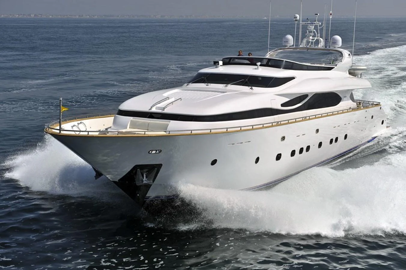 a white yacht in the water aboard MAIORA 35 DP Yacht for Sale