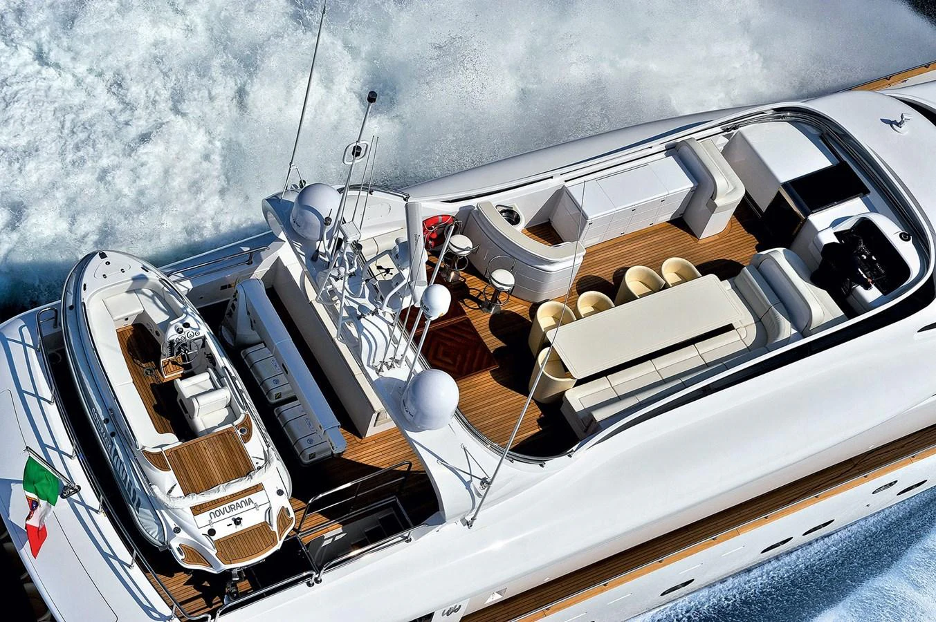 a car with its hood open aboard MAIORA 35 DP Yacht for Sale
