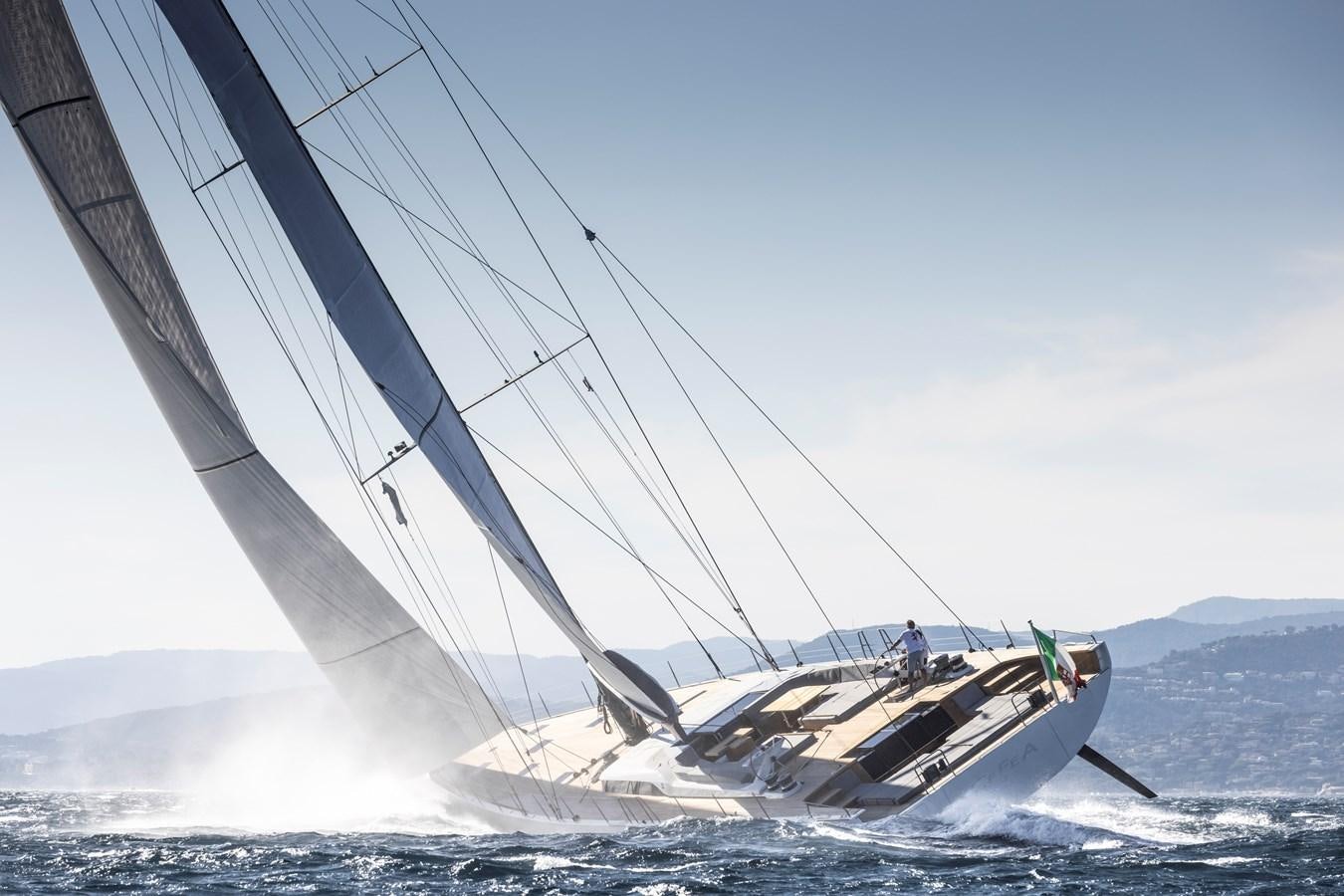 a boat sailing on the sea aboard CEFEA Yacht for Charter