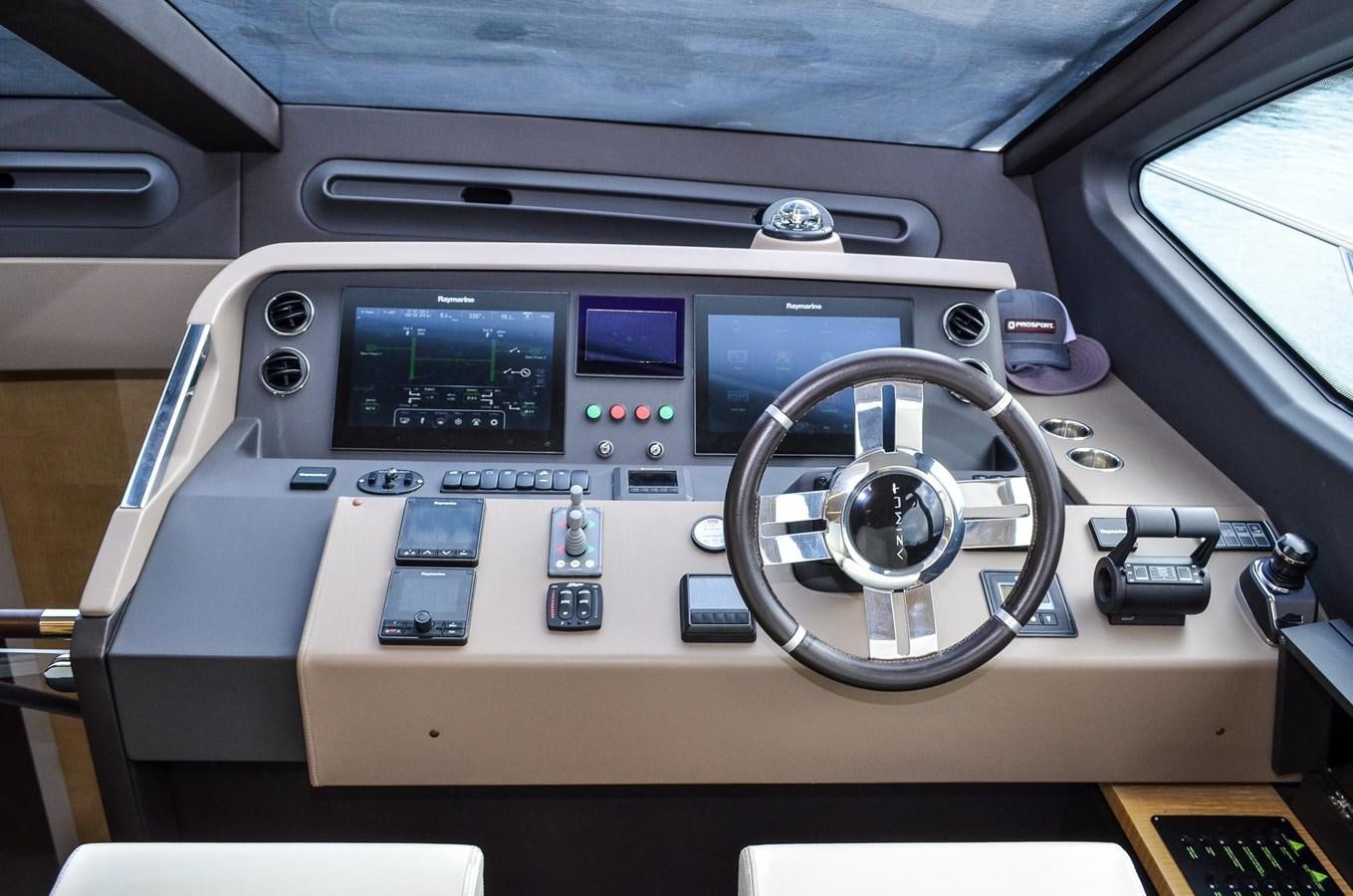 the inside of a car aboard CERULEAN Yacht for Sale