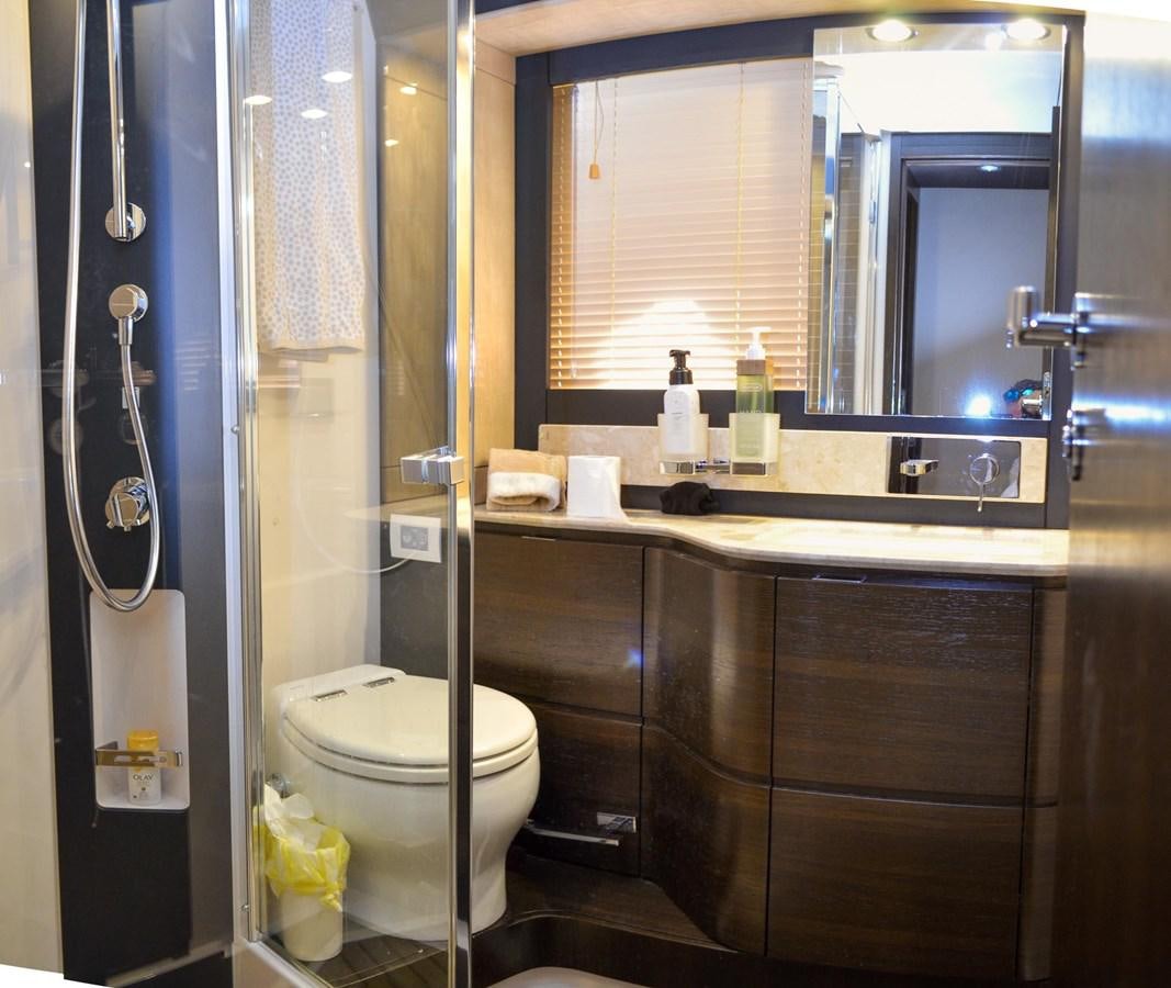 a bathroom with a sink and toilet aboard CERULEAN Yacht for Sale