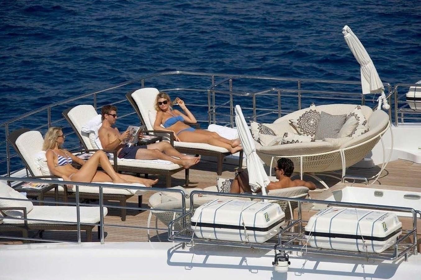 a group of people on a boat aboard BURKUT Yacht for Sale