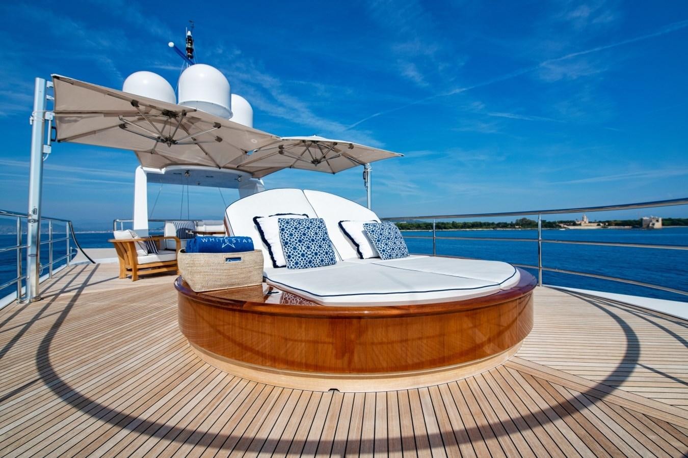 a boat on a dock aboard WHITE STAR Yacht for Sale