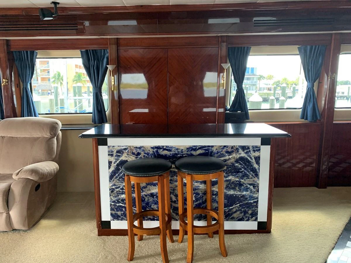 a bar with stools and stools aboard 117 BILGIN YACHTS 2007 Yacht for Sale