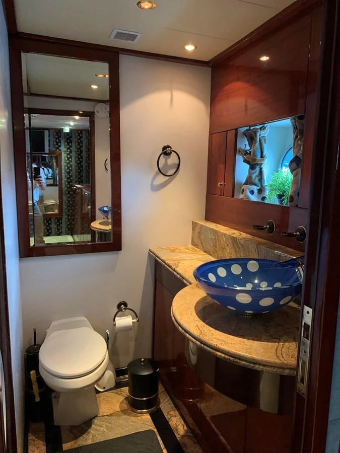 a bathroom with a sink and a toilet aboard 117 BILGIN YACHTS 2007 Yacht for Sale