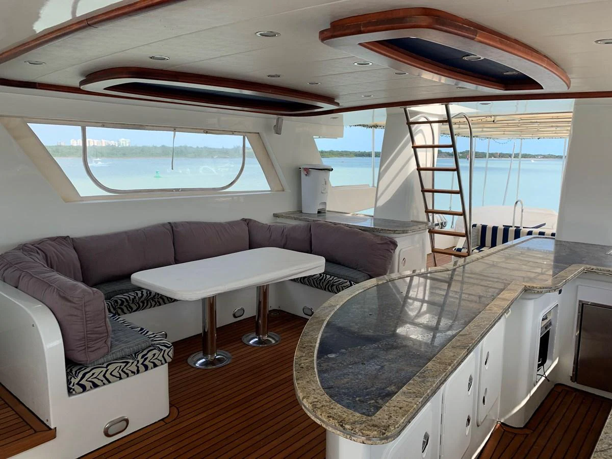 a living room with a large window aboard 117 BILGIN YACHTS 2007 Yacht for Sale