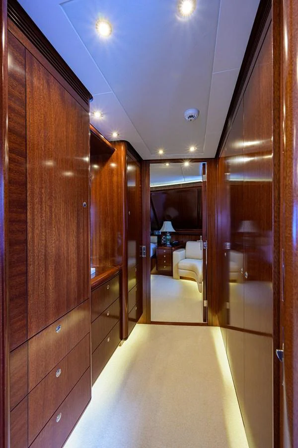 a room with a large mirror aboard TEMPO REALE Yacht for Sale