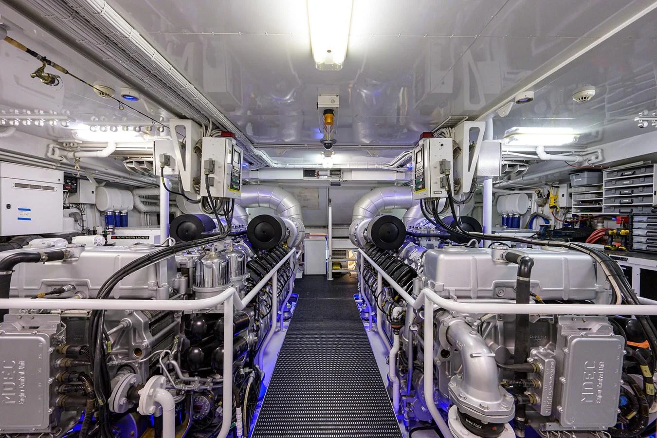 a large factory with machinery aboard TEMPO REALE Yacht for Sale