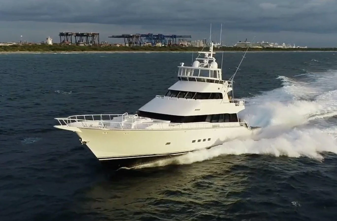 a white boat on water aboard TEMPO REALE Yacht for Sale