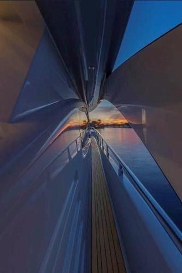 a close-up of a spiral staircase aboard HAMPTON EURO 830 Yacht for Sale