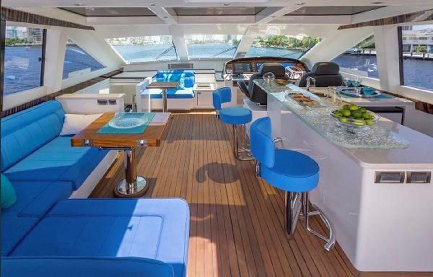 a room with tables and chairs aboard HAMPTON EURO 830 Yacht for Sale
