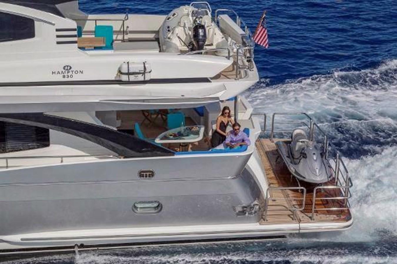a couple of people on a boat aboard HAMPTON EURO 830 Yacht for Sale