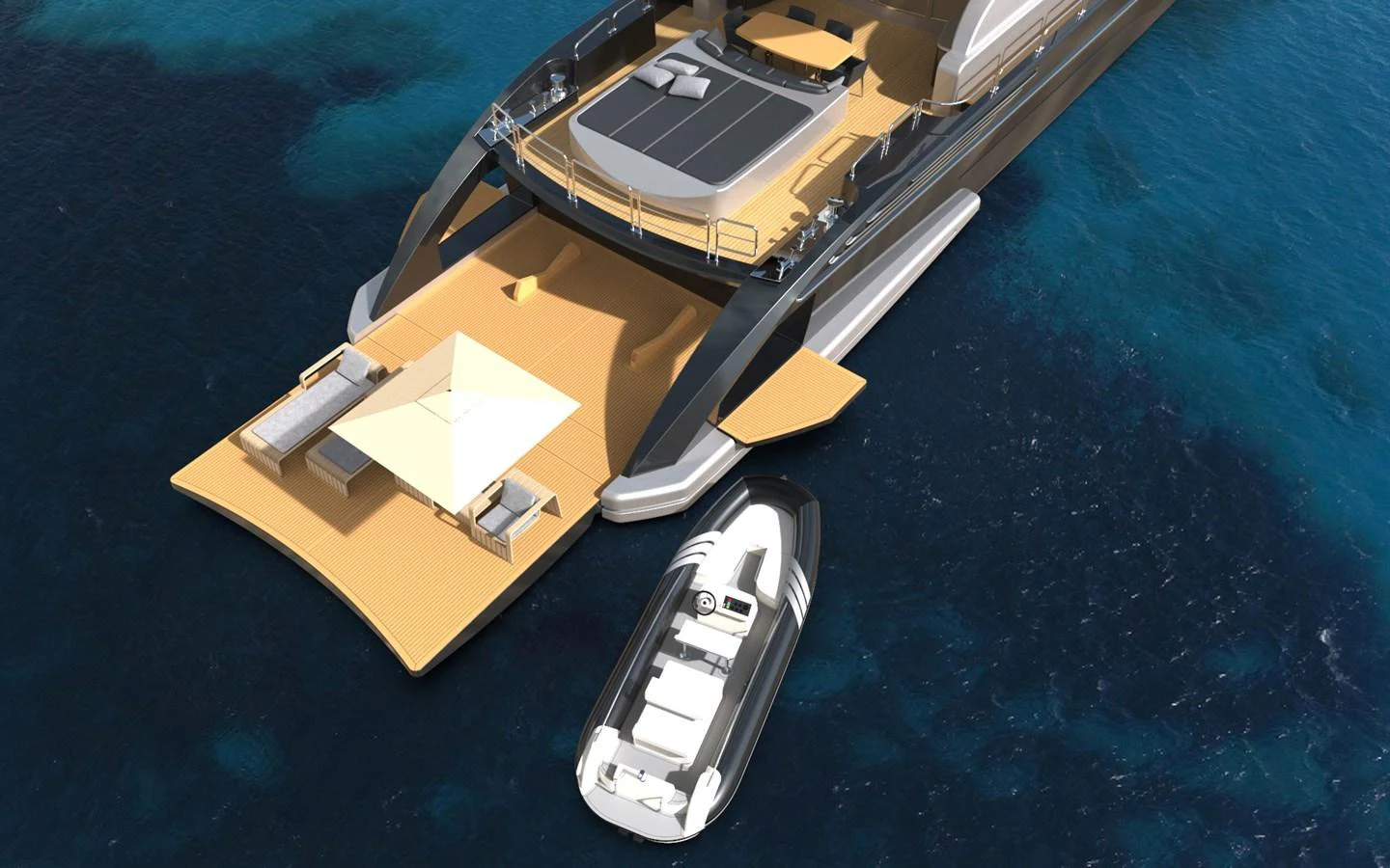 a high angle view of a boat aboard LEOPARD 36 Yacht for Sale