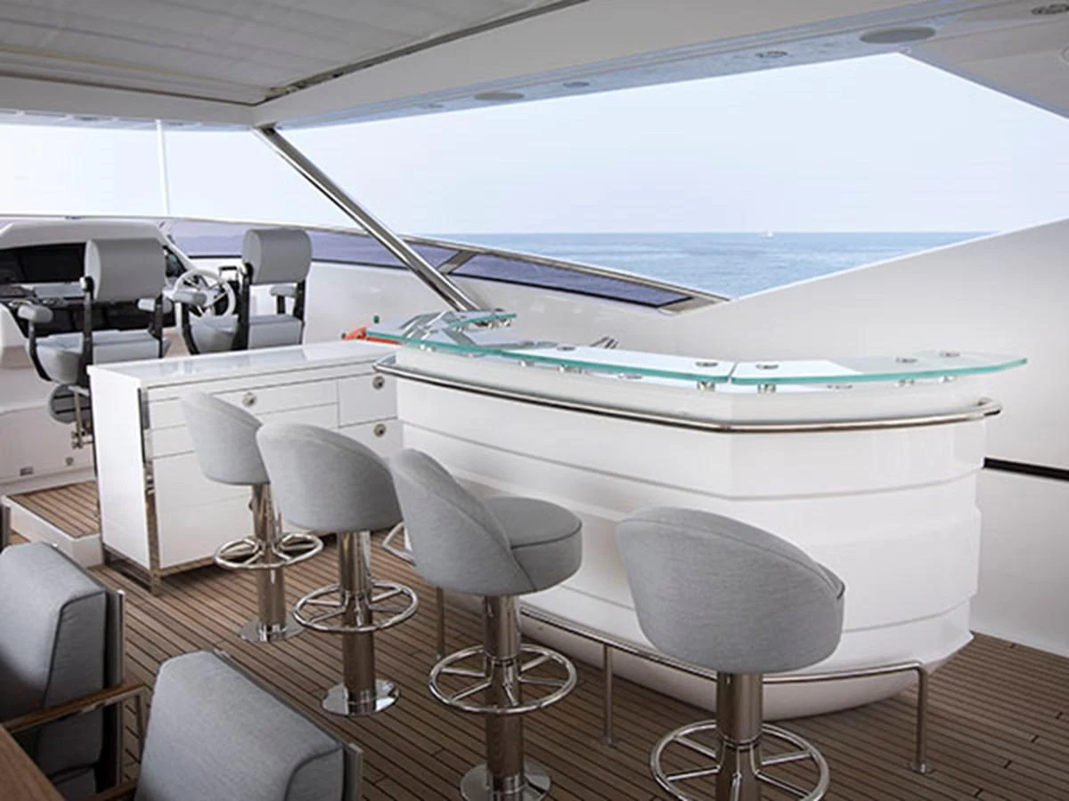 a pool table in a room aboard FREEDOM Yacht for Sale