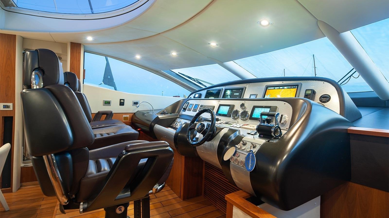 the inside of a car aboard BLADE 6 Yacht for Sale