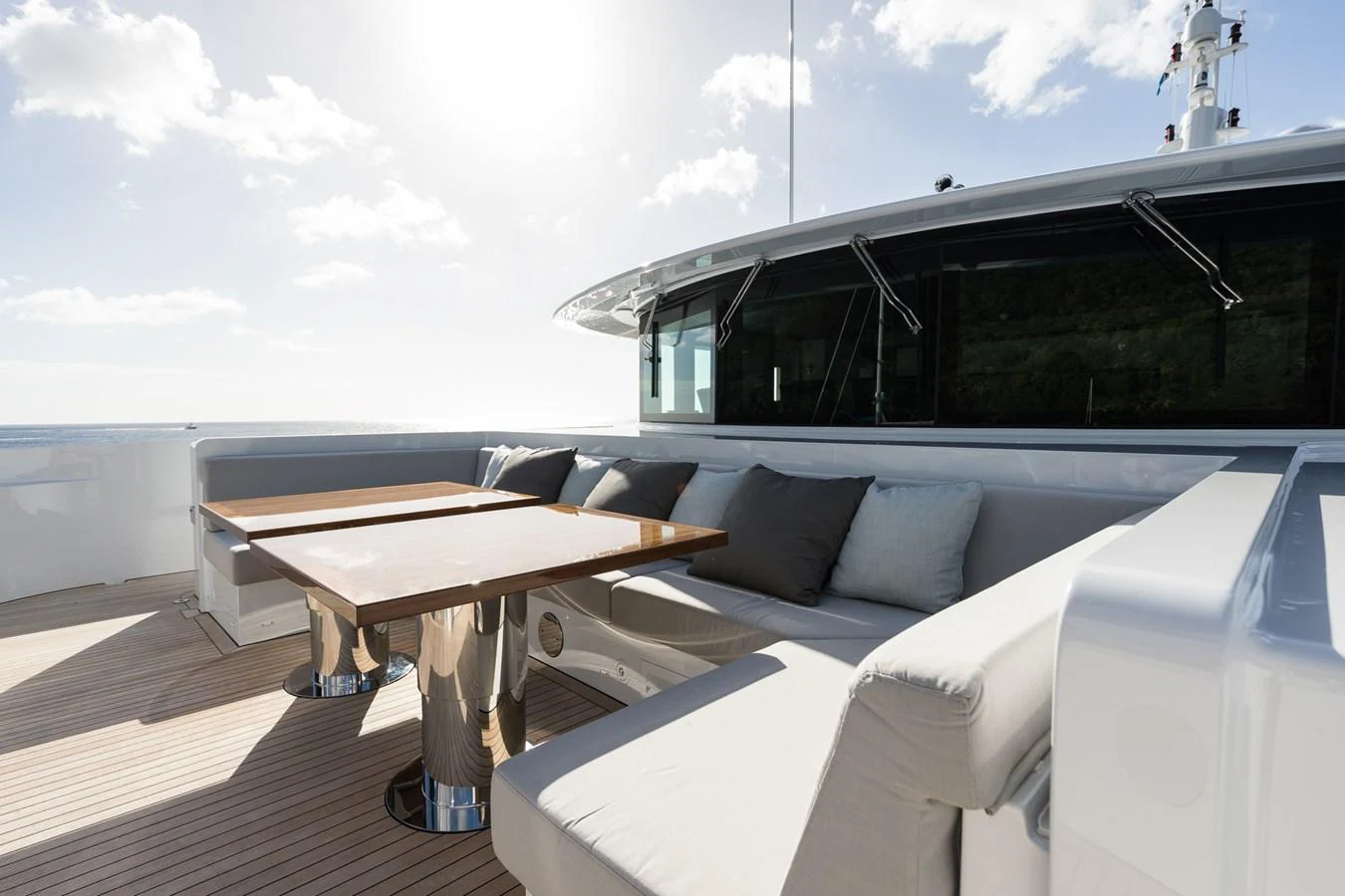 a boat on a deck aboard LAURENTIA Yacht for Charter