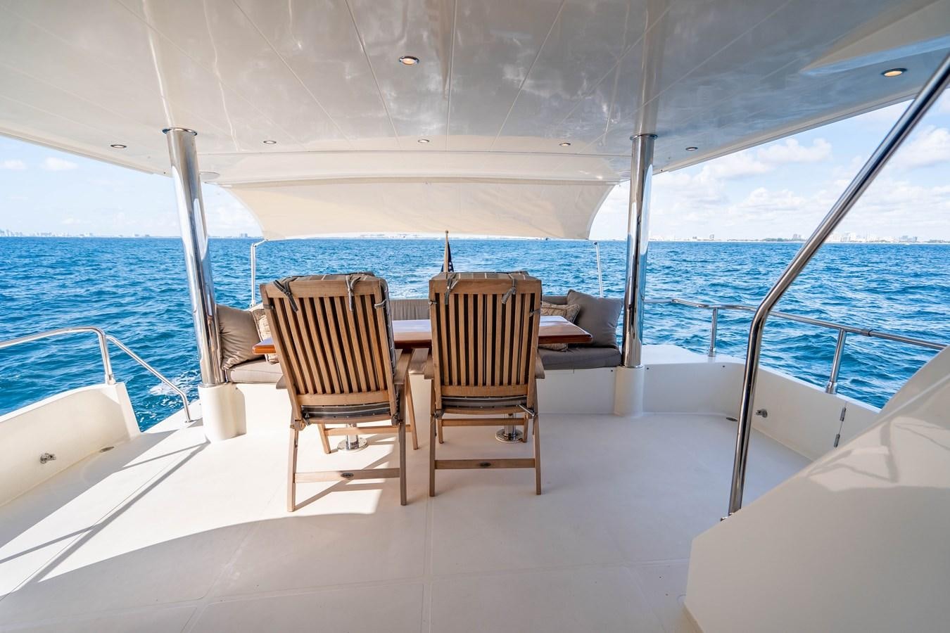 a table and chairs on a boat aboard Miss Penny Yacht for Sale