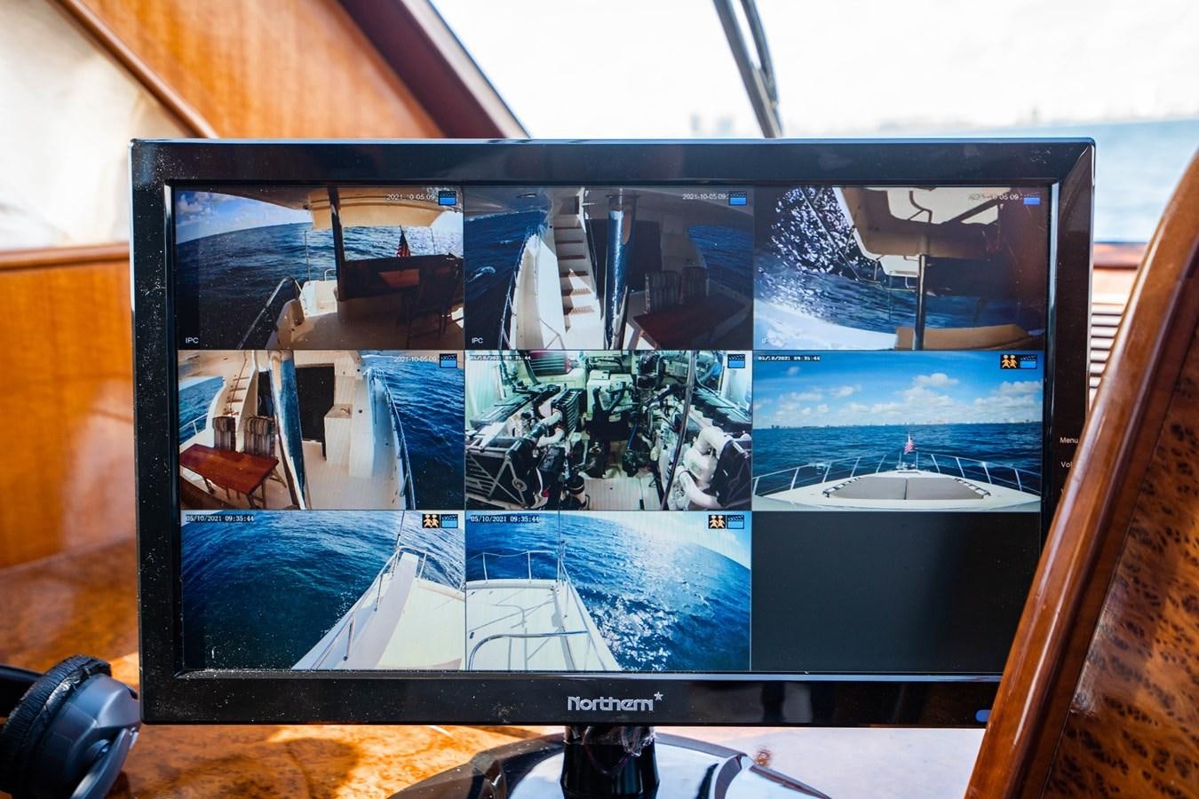 a large screen with a map aboard Miss Penny Yacht for Sale