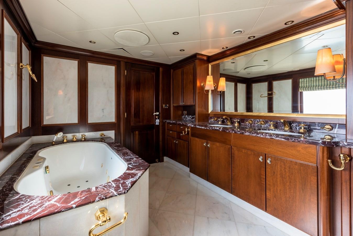 a large bathroom with a large bathtub aboard BIG ARON Yacht for Sale