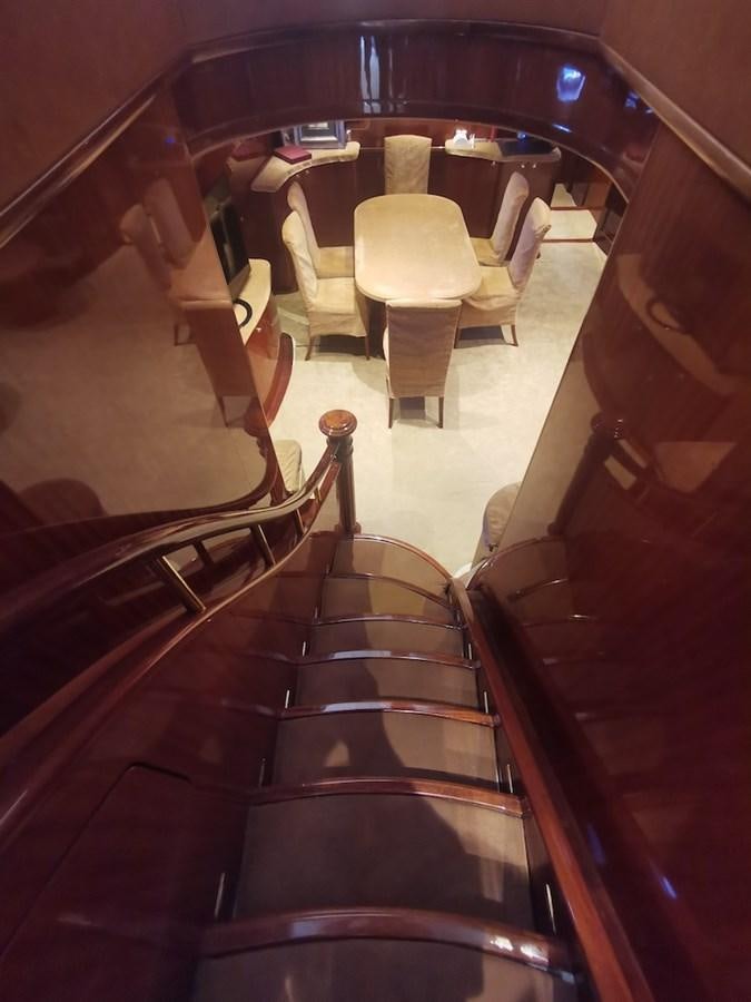 a stage with chairs and a piano aboard ALBINA Yacht for Sale