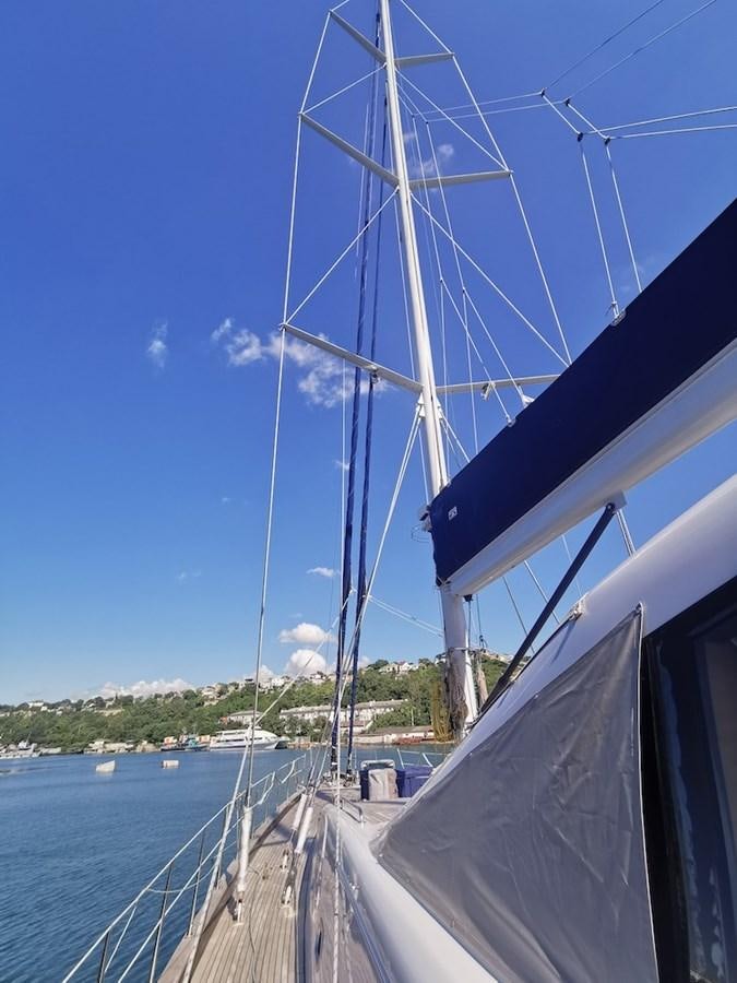 a large sailboat on the water aboard ALBINA Yacht for Sale
