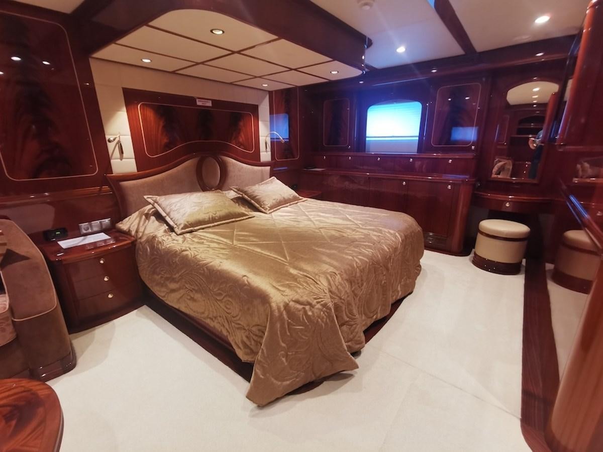 a bed in a room aboard ALBINA Yacht for Sale